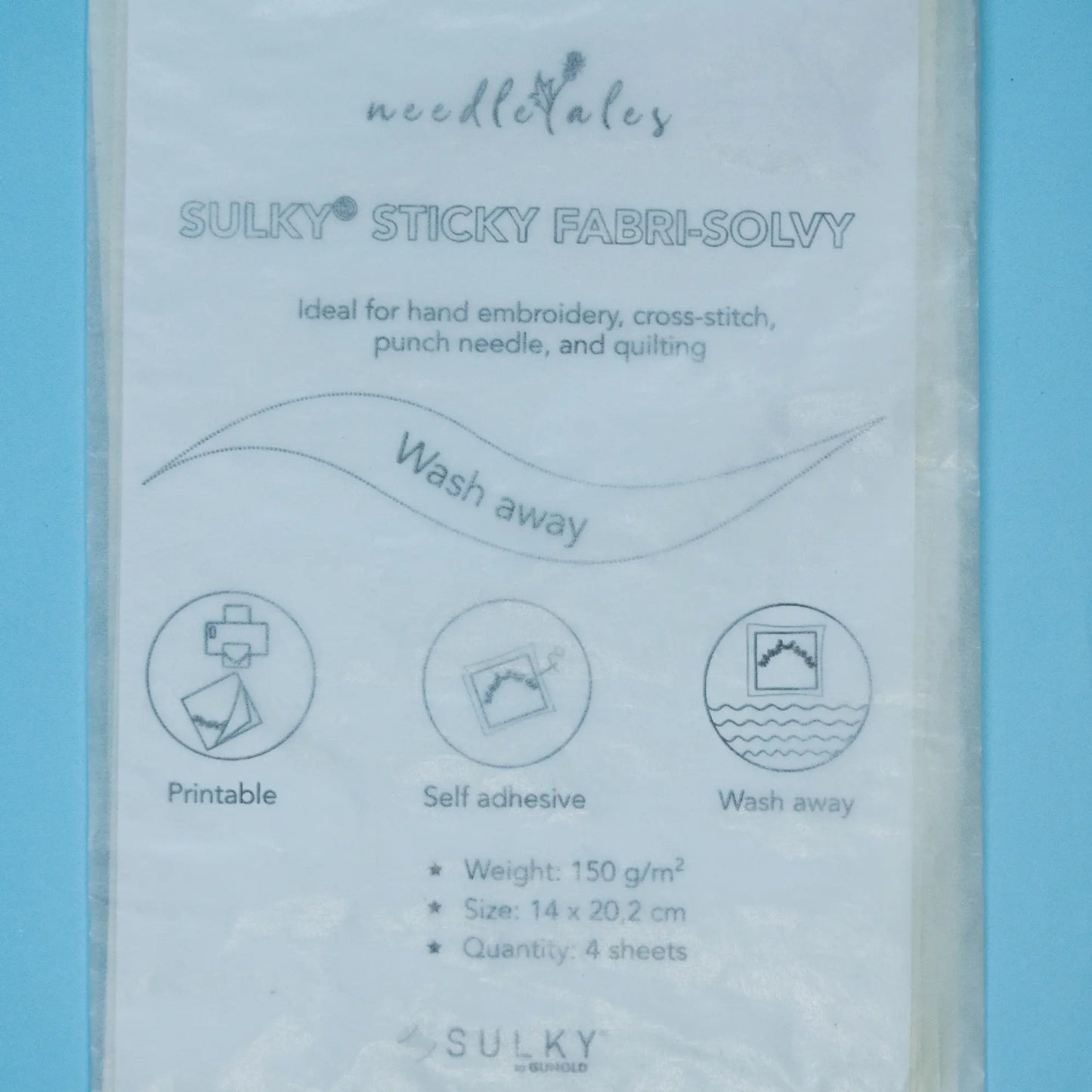 Selbstklebendes, wasserlösliches Stickvlies (Stickunterlagspapier)